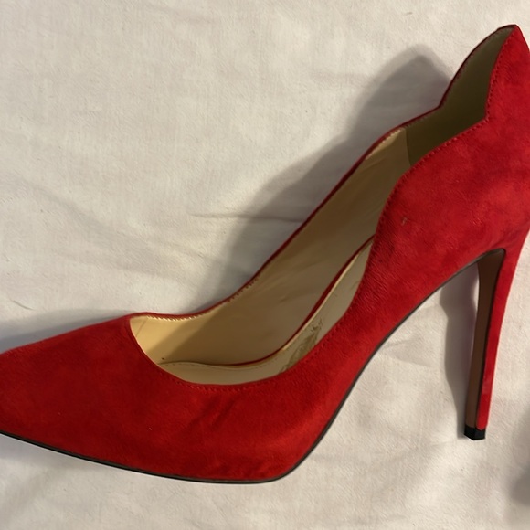 Authentic Jessica Simpson Suede Red High Heels Size 10 - Picture 6 of 10